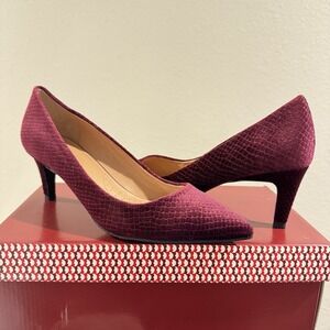 New Velvet High Heels Pumps Burgundy Wine Whimsigoth size 7 Dressy Sexy Career